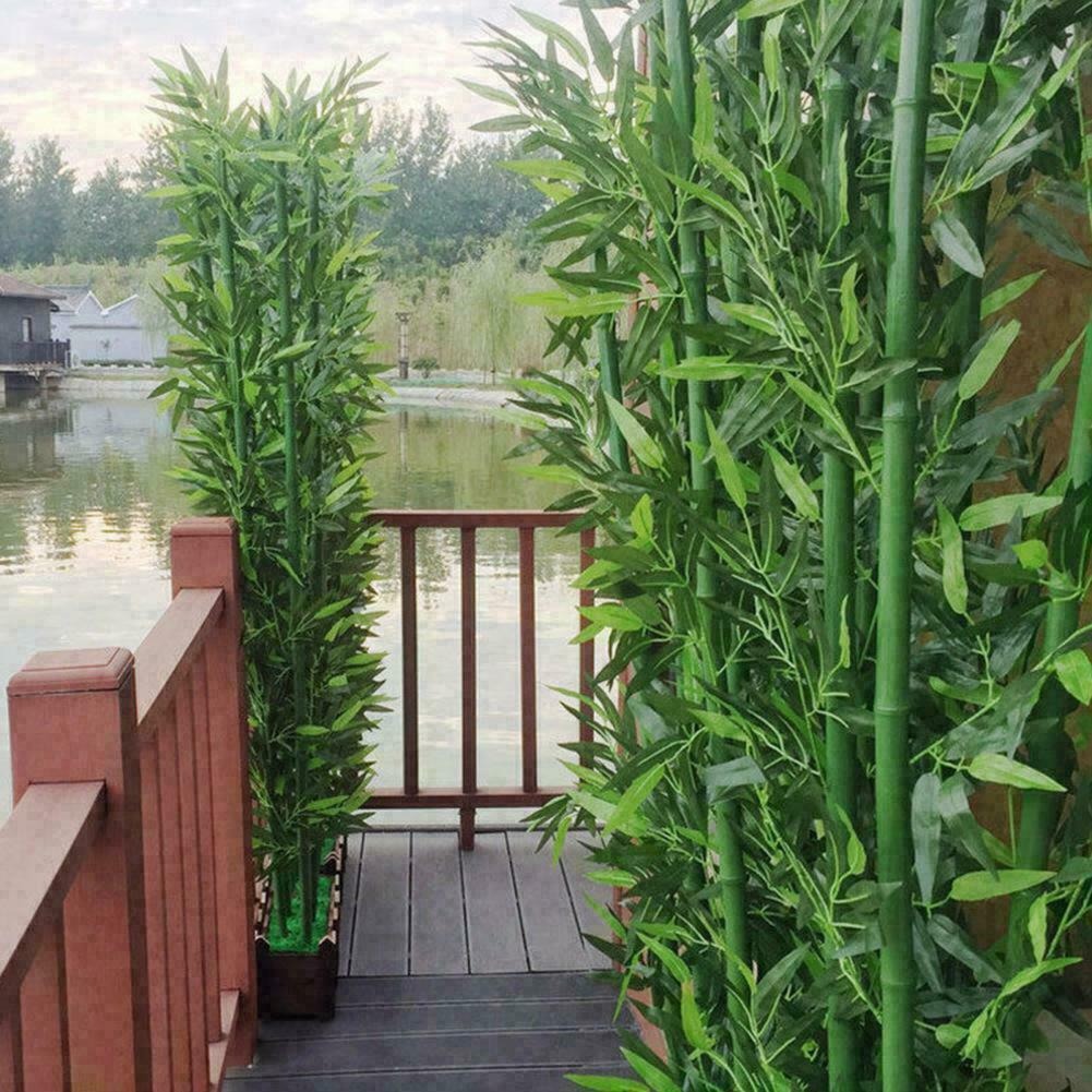 Lá tre giả – Dài và rộng 60 cm – Cành gồm 03 nhánh – Lá nhựa, thân nhựa lõi kẽm – Cây giả, hoa lụa trang trí decor