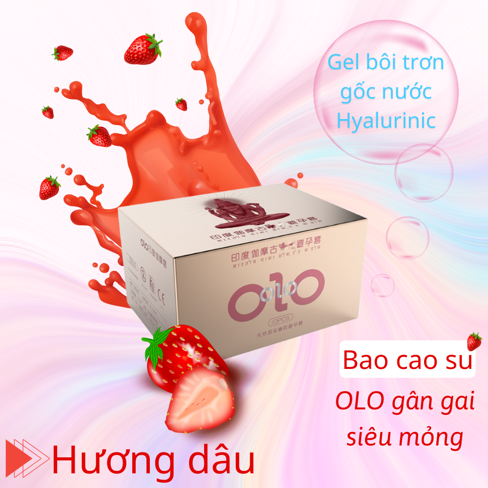 Bao cao su OLO gân gai India Gamma Formola, nhiều gel bôi trơn, kéo dài thời gian quan hệ - Hộp 10 bcs