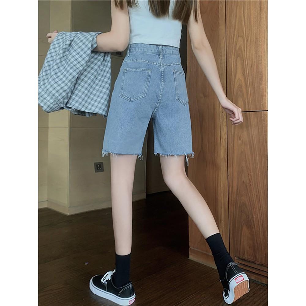 Quần Short Jeans Nữ Ống Rộng Rách Cạp Đỉa Ulzzang - Quần Đùi Nữ Jeans SIêu Chất Q43