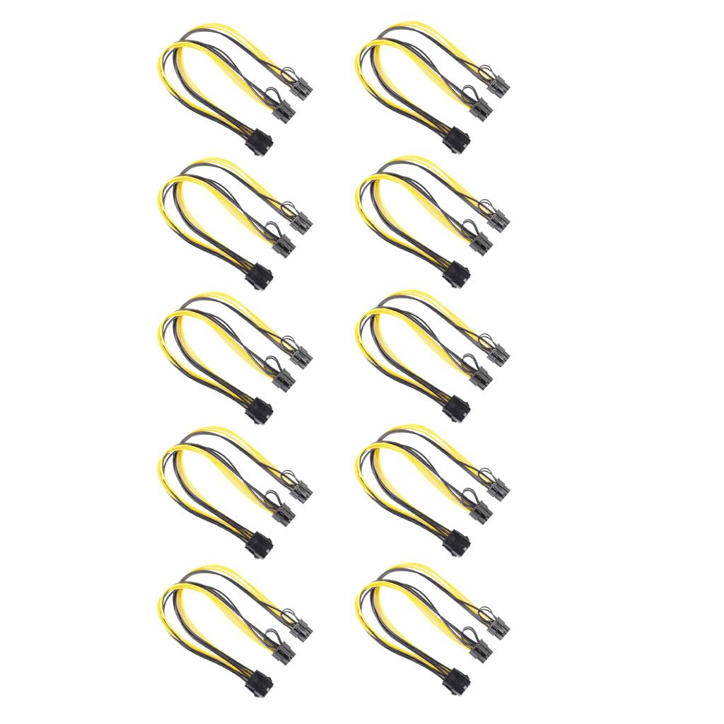2x10 Pieces 8 Pin to 2x 8 Pin PCI Express Power Adapter Y-splitter Cable