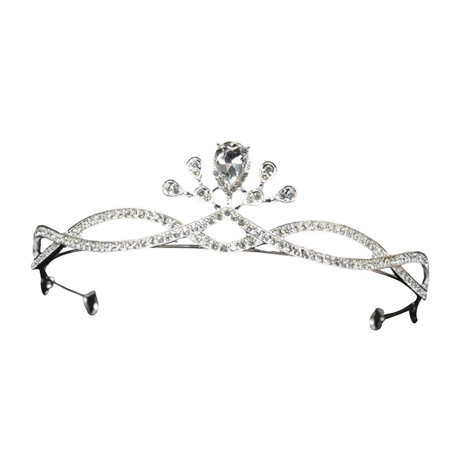 Crystal Rhinestone Queen Bride Tiara Crown for Women Girls Headdress Vintage Bridal Birthday Prom Wedding Tiaras and Crowns Hair Jewelry Accessories