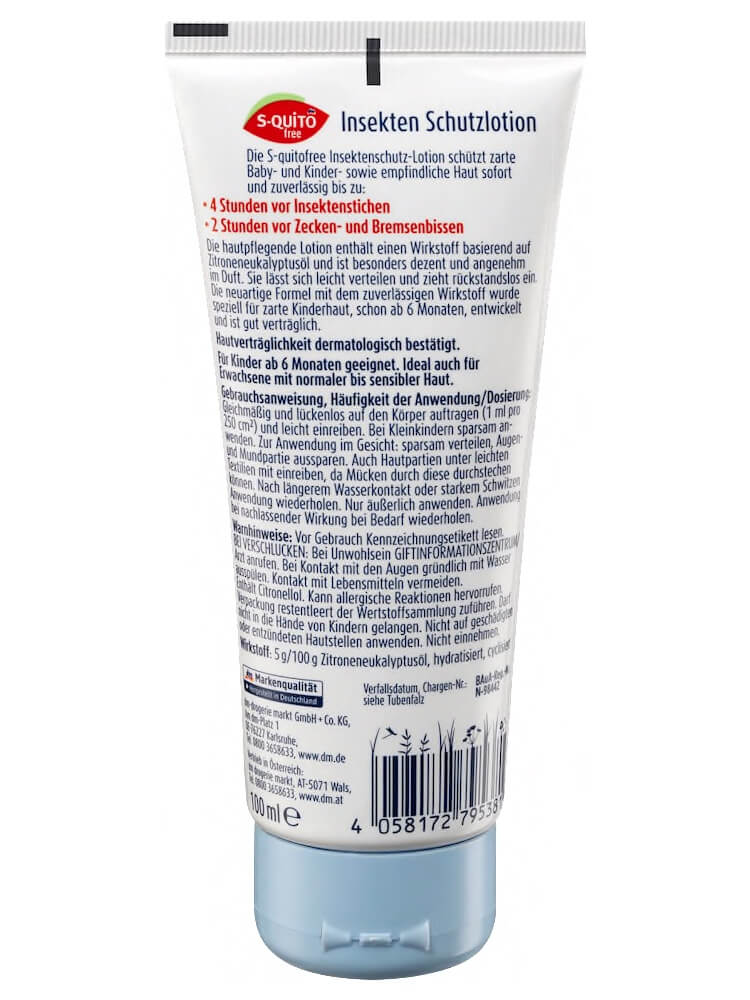 KEM CHỐNG MUỖI VÀ CÔN TRÙNG ĐỐT S-QUITO 100ML CHO TRẺ SƠ SINH VÀ TRẺ NHỎ