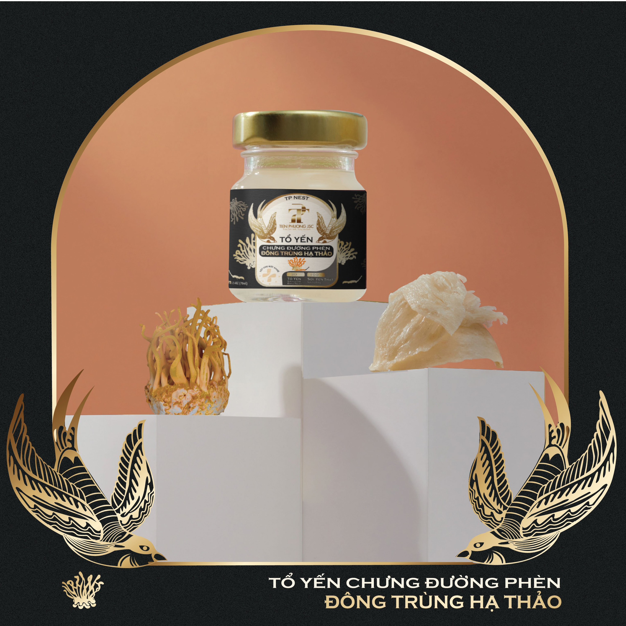 Tổ yến chưng đường phèn Đông trùng hạ thảo - Tiến Phương JSC