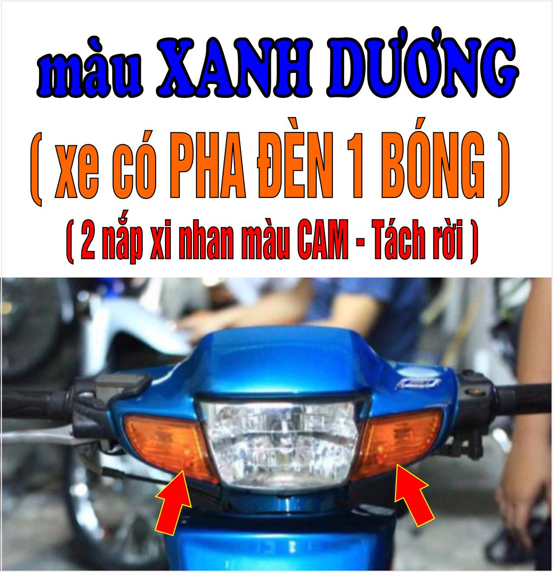 [TẶNG TEM] Bộ vỏ nhựa màu XANH DƯƠNG cho xe Wave 110 - Wave Thái - Wave Zx đời 1997 đến 2006 -TKB-539(8025)