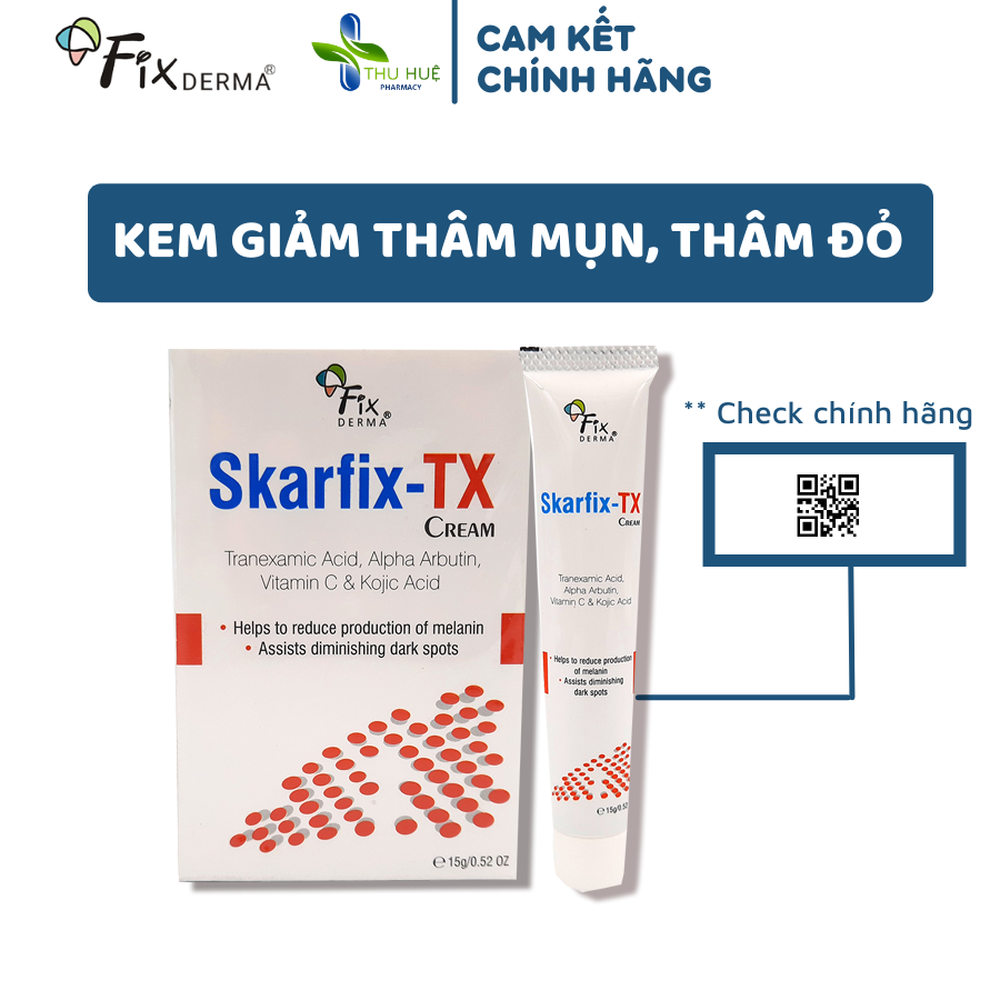 Kem Giảm Thâm Mụn Skarfix Tx 15g giảm thâm mụn, giảm nám mảng, tàn nhang, kem bôi y tế an toàn được bác sĩ Da Liễu khuyên dùng