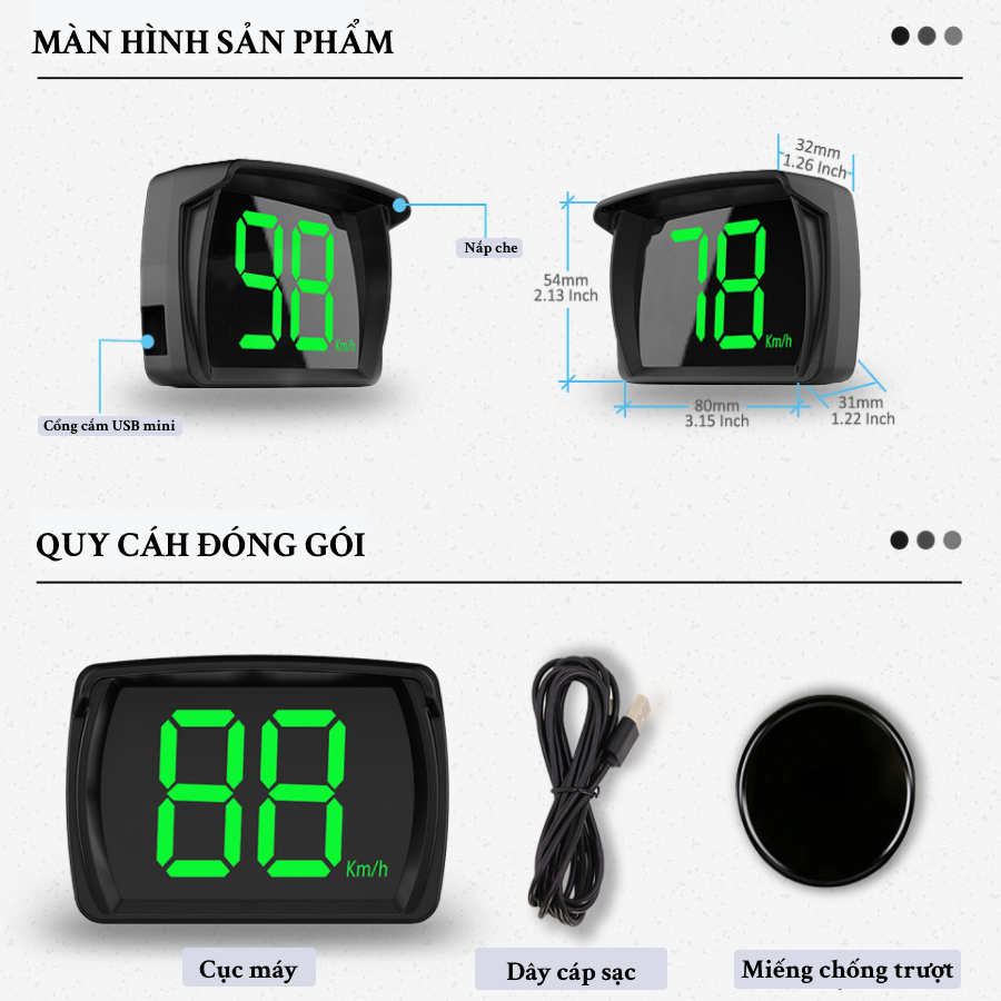 Thiết bị hiển thị thông tin trên kính lái HUD M8 - Màn hình hắt kính hiển thị tốc độ ô tô xe hơi cắm cổng OBD2