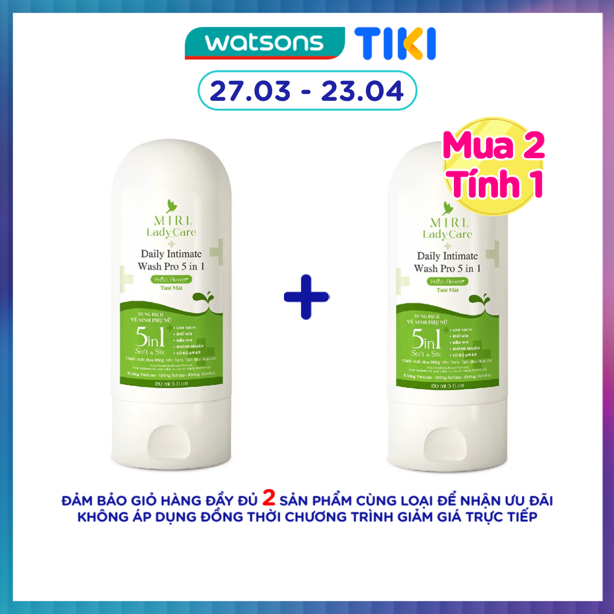 Dung Dịch Vệ Sinh Phụ Nữ Miri Lady Care Daily Intimate Wash Pro 5 In 1 Fresh Flower 150ml