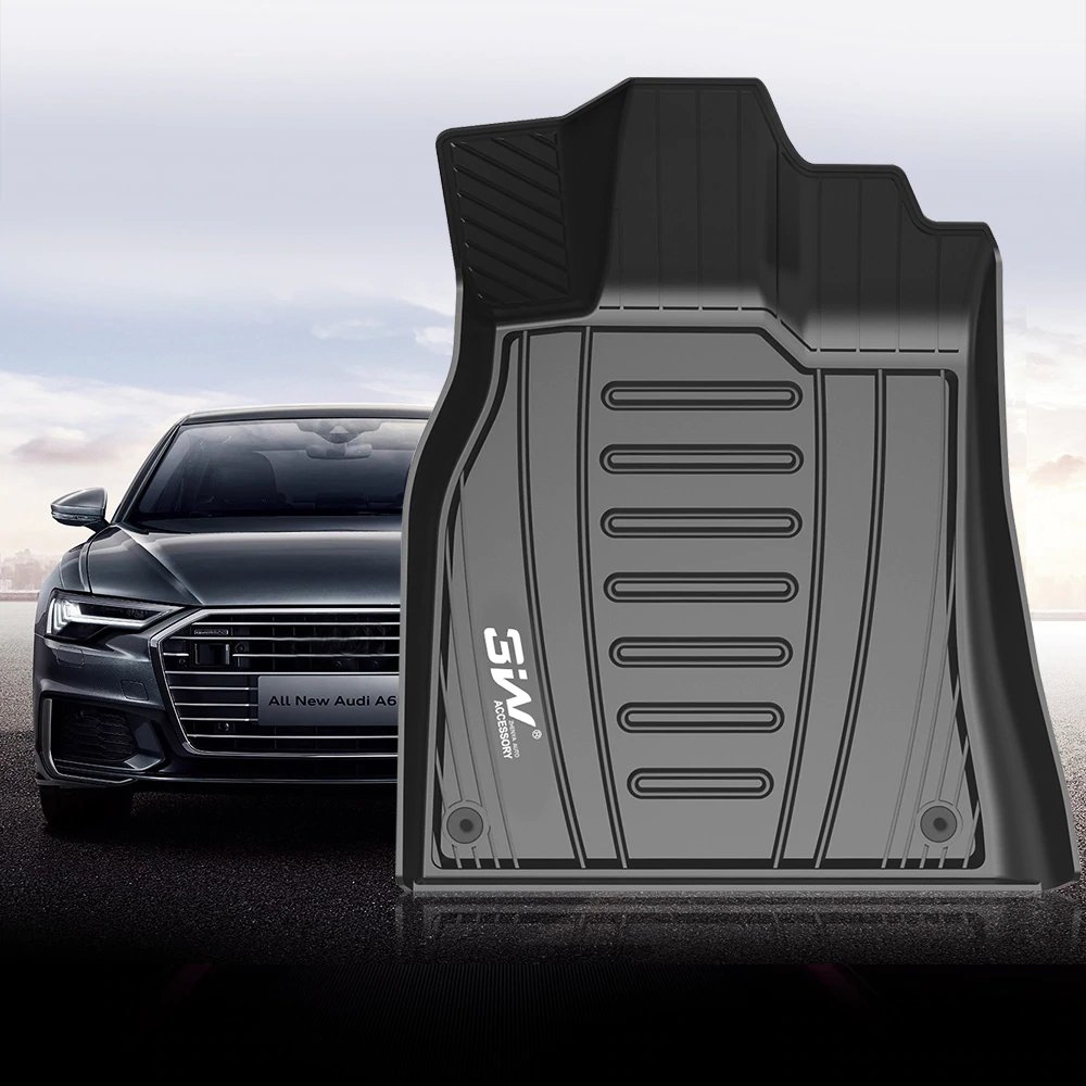 Thảm lót sàn Audi new Q3 2018- đến nay Nhãn hiệu Macsim 3W chất liệu nhựa TPE đúc khuôn cao cấp - màu đen
