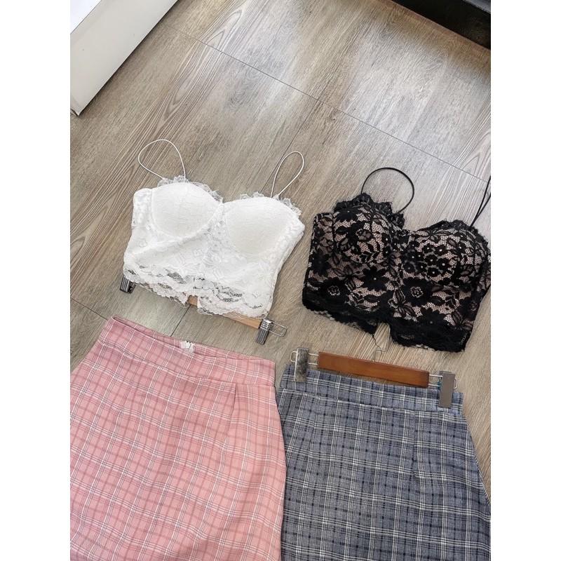 202 - SET ÁO BRA CHÂN VÁY KẺ