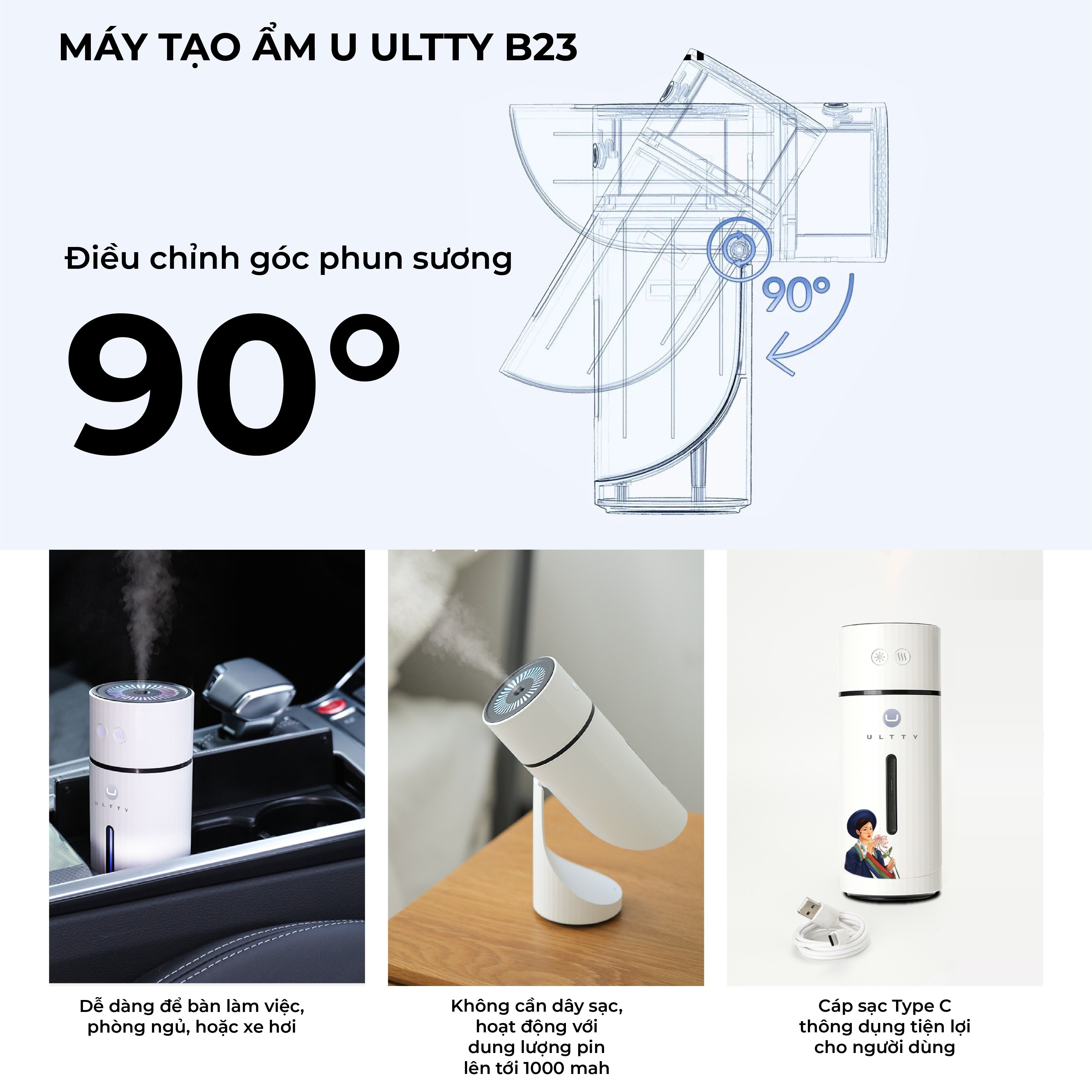 Máy phun sương tạo ẩm U ULTTY B23 - Hàng chính hãng