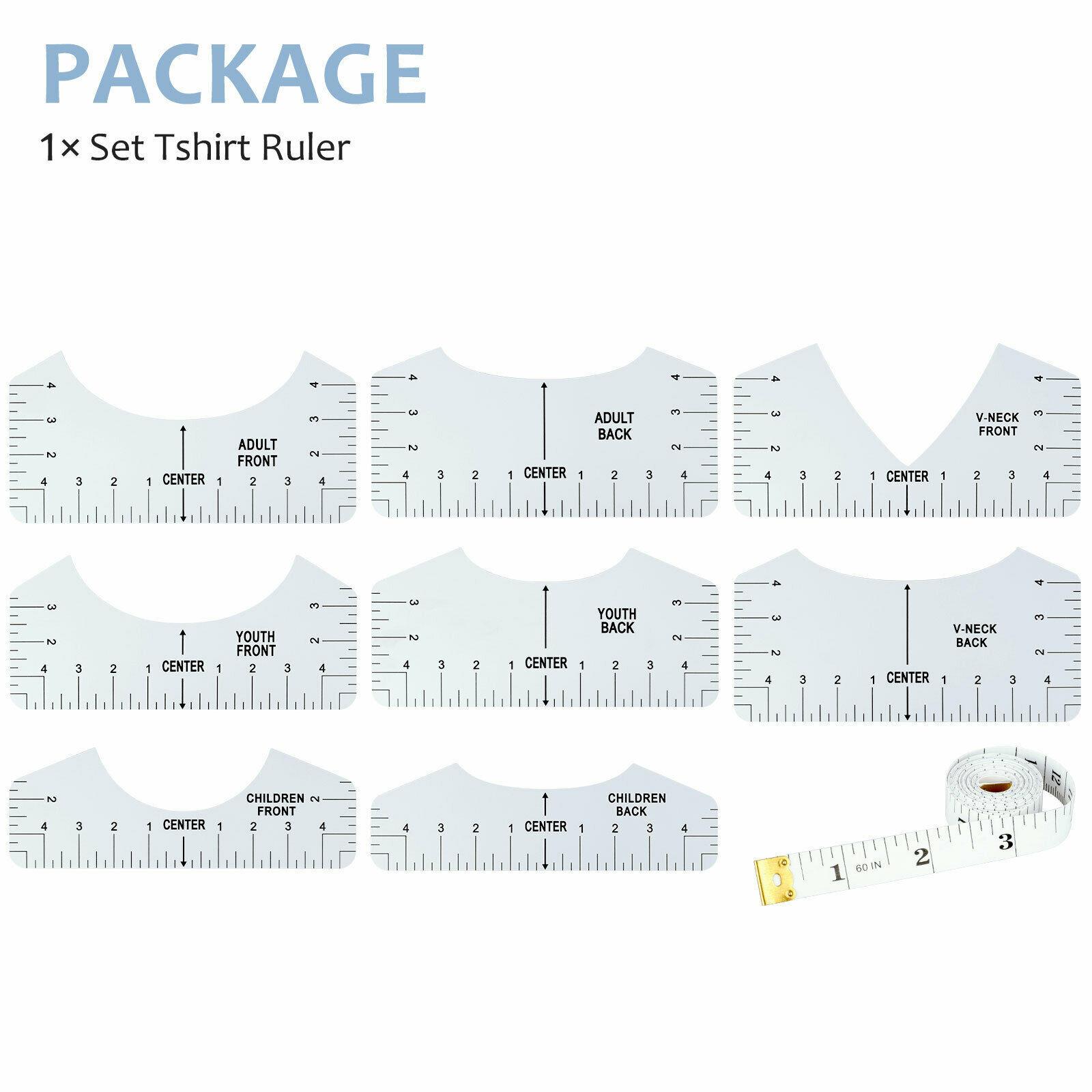 Bộ 9 cái thước căn chỉnh may đồ làm bằng nhựa PVC chất lượng cao bền và chắc chắn