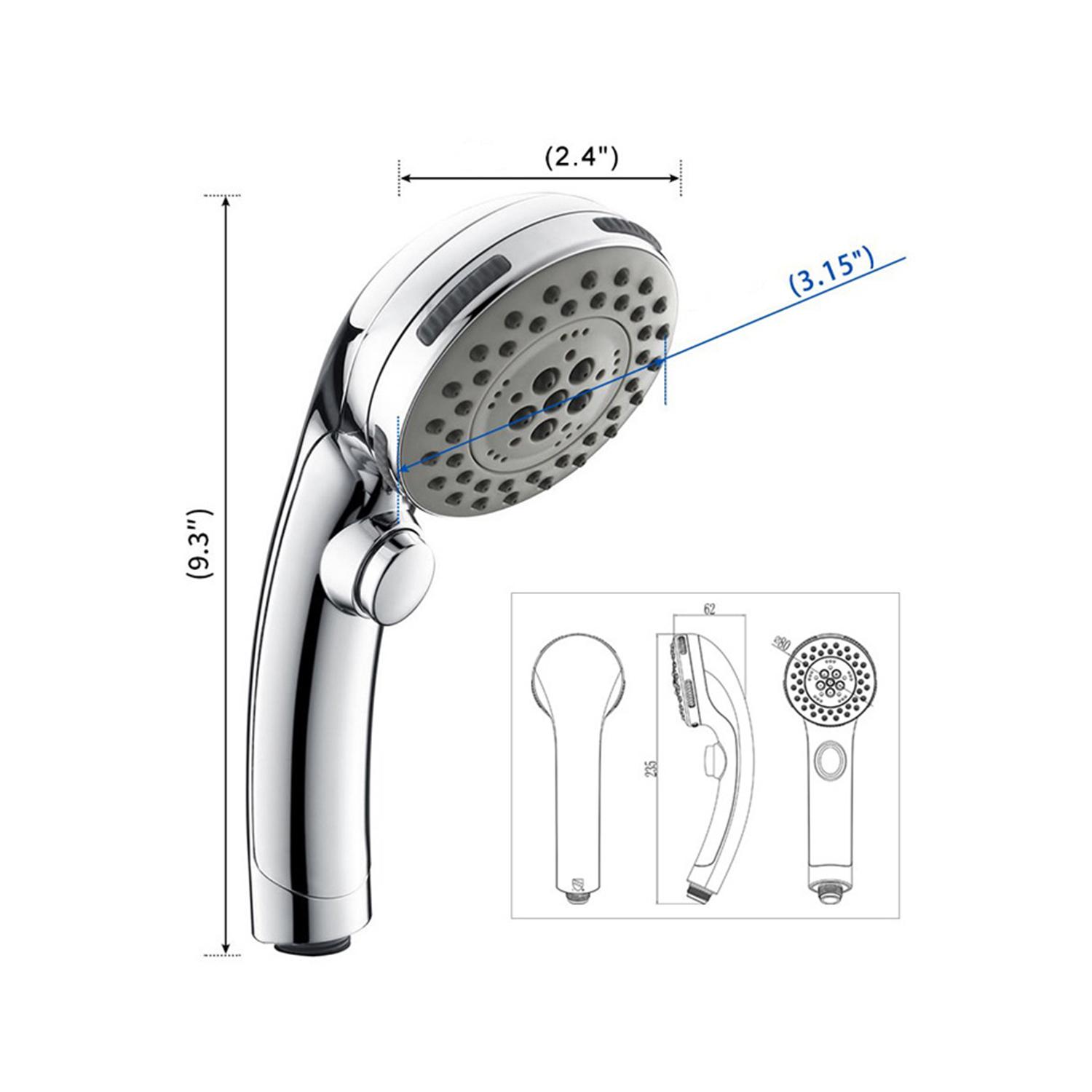 Đầu vòi sen cầm tay áp suất cao G1 / 2 Có thể điều chỉnh