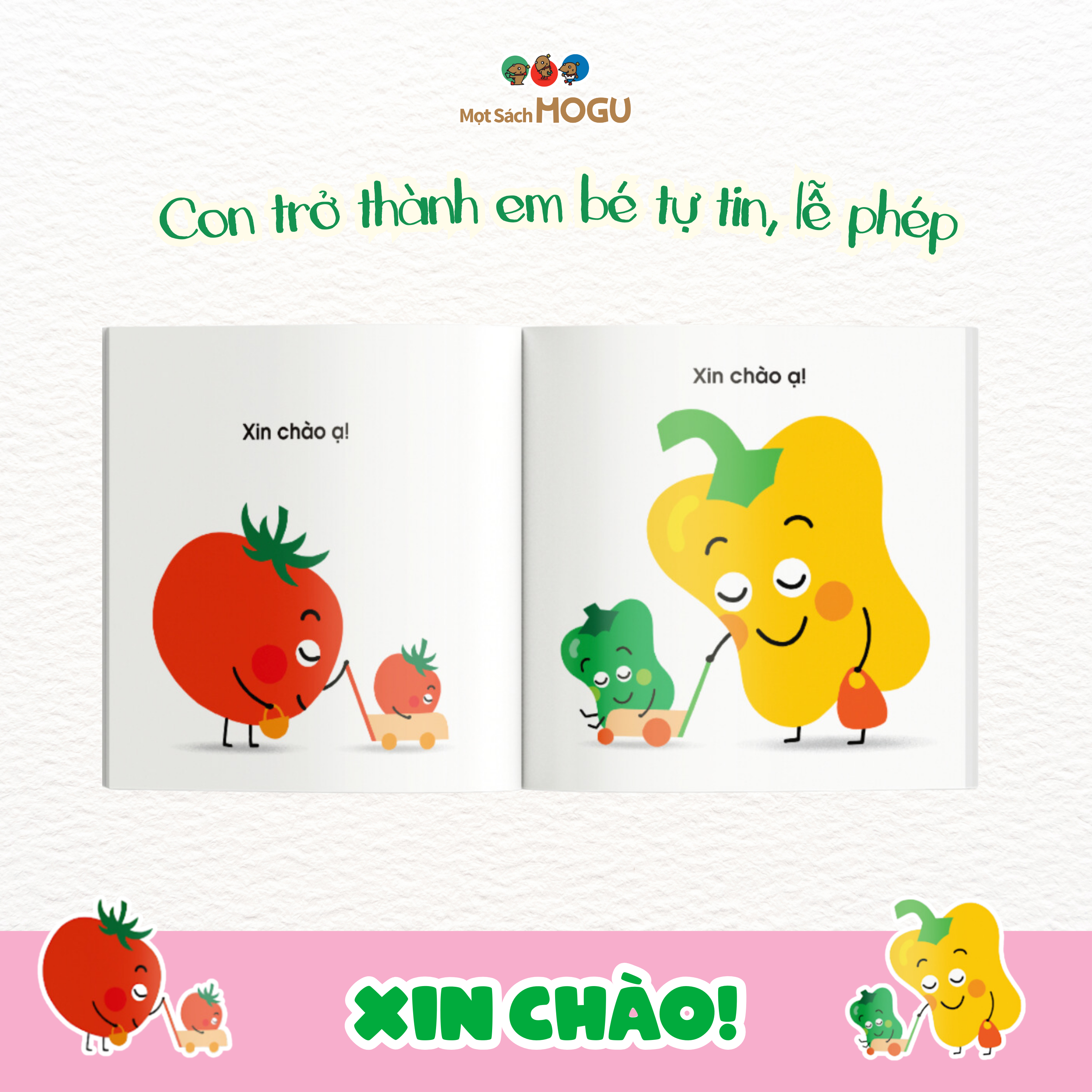 Sách cho bé 0 3 tuổi - Giúp trẻ học phép lịch sự - Xin chào (Tranh truyện Ehon Nhật Bản)
