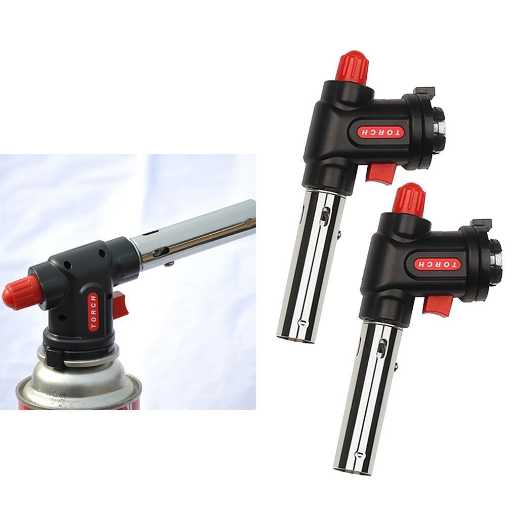 2x/set Burner Butane Gas Blow Torch Hand Ignition Camping Welding Iron BBQ