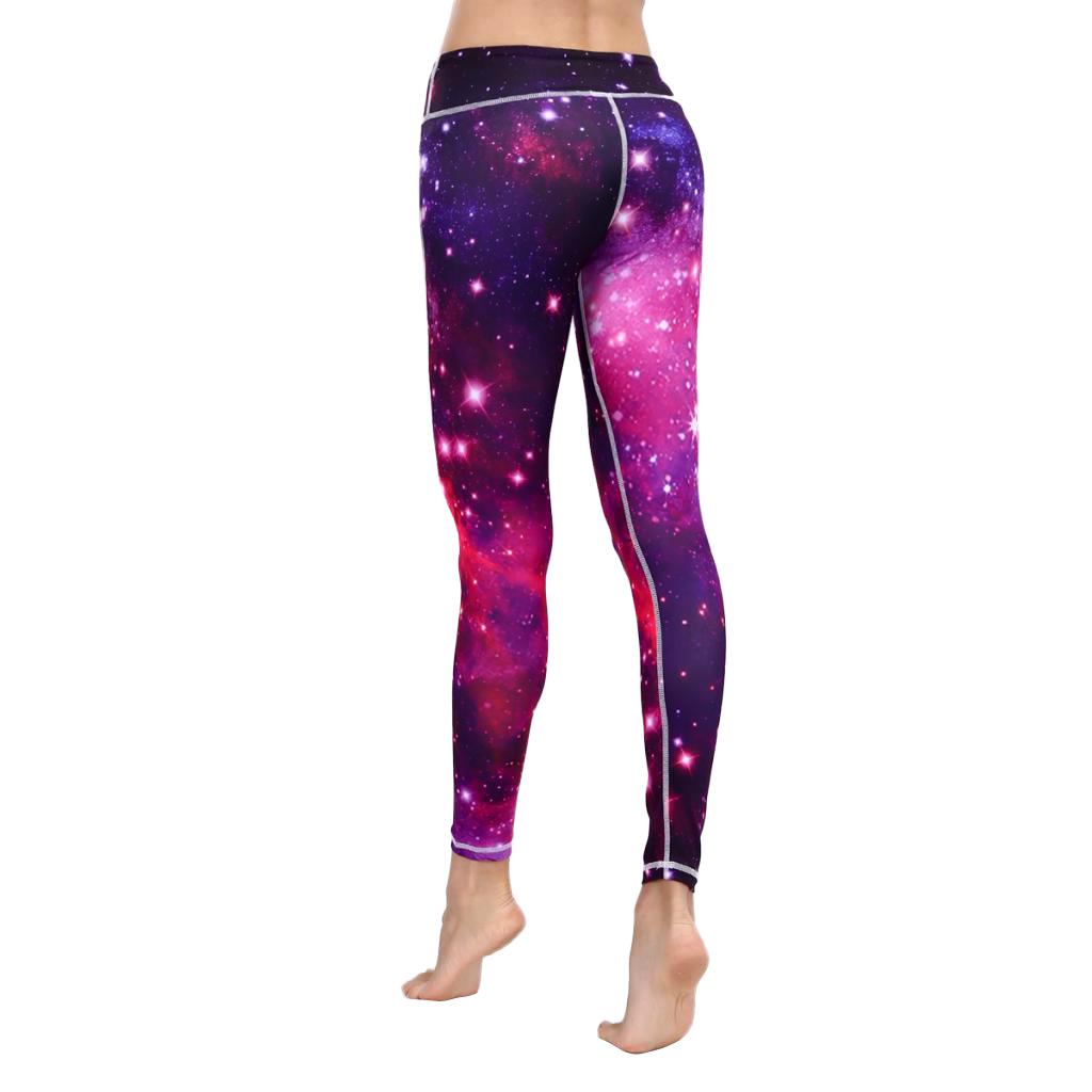 Women's High Waist Galaxy Space Star Print Yoga Pants Tights Stretchy Pilates Workout Sport Yoga Leggings Activewear