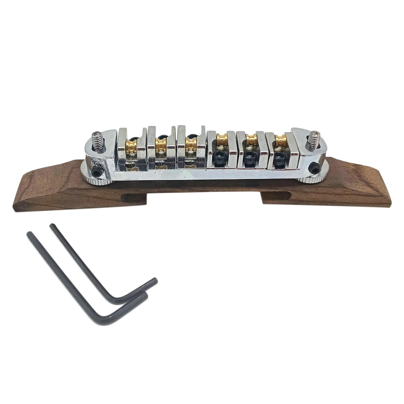 Bridge Roller Saddles with Archtop Rosewood Base Jazz Guitar Parts Golden