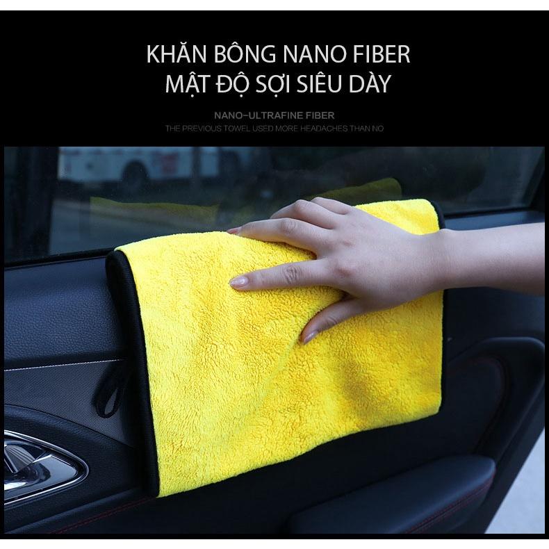 Combo 3 Khăn đa năng 2 lớp Microfiber lau xe kích thước 30x30cm, lau kính 2 lớp dày, mịn không rụng sợi