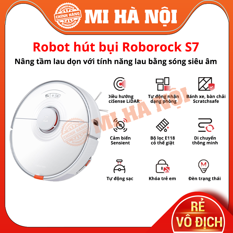 Robot hút bụi lau nhà Xiaomi Roborock S7 Quốc tế - Hàng chính hãng