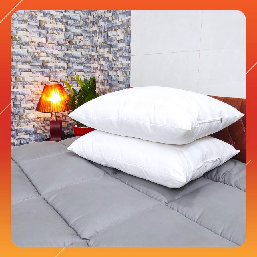 Gối Lông Vũ Microfiber Cao Cấp Chuẩn Khách Sạn 5 Sao Ruột Gối Lông Vũ Nhân Tạo Êm Ái, Kháng Khuẩn, Bền Đẹp