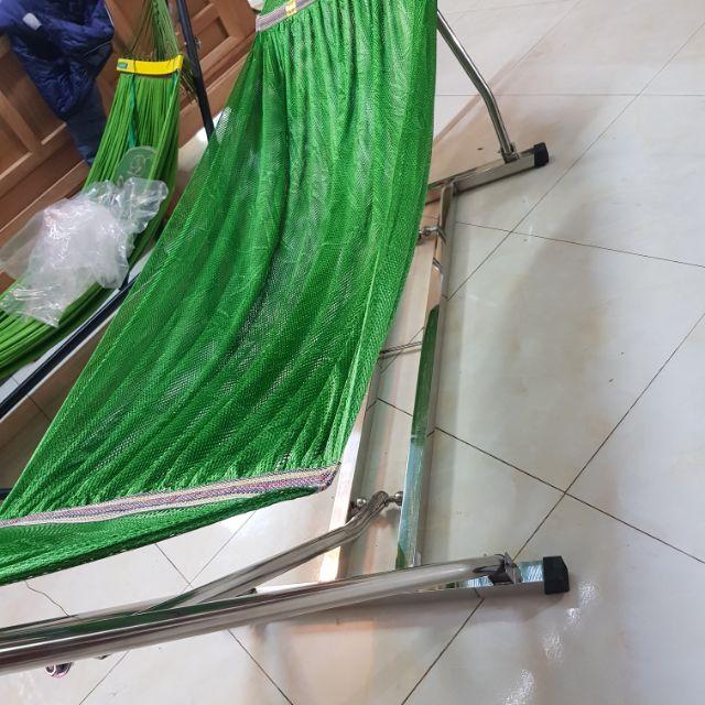 VÕNG XẾP KHUNG VUÔNG INOX LOẠI 1 + LƯỚI 60 CM CÁN THÉP DÀY nặng 1.7kg