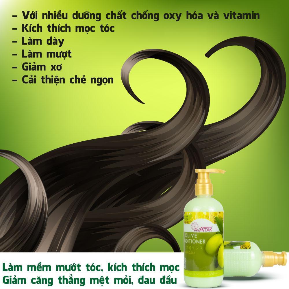 Kem hấp dầu Olive Avatar 500ml Nuôi dưỡng tóc Chắc khỏe Chống gãy rụng Tóc Dài Suôn Mềm mượt