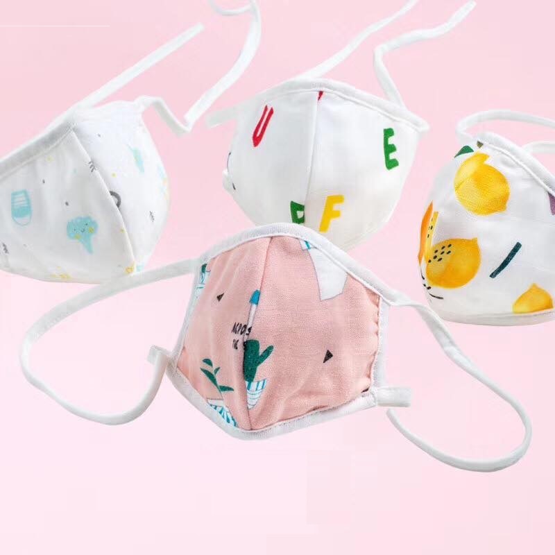 Set 3 khẩu trang xô 5 lớp siêu mềm có dây điều chỉnh cho bé 0-5t