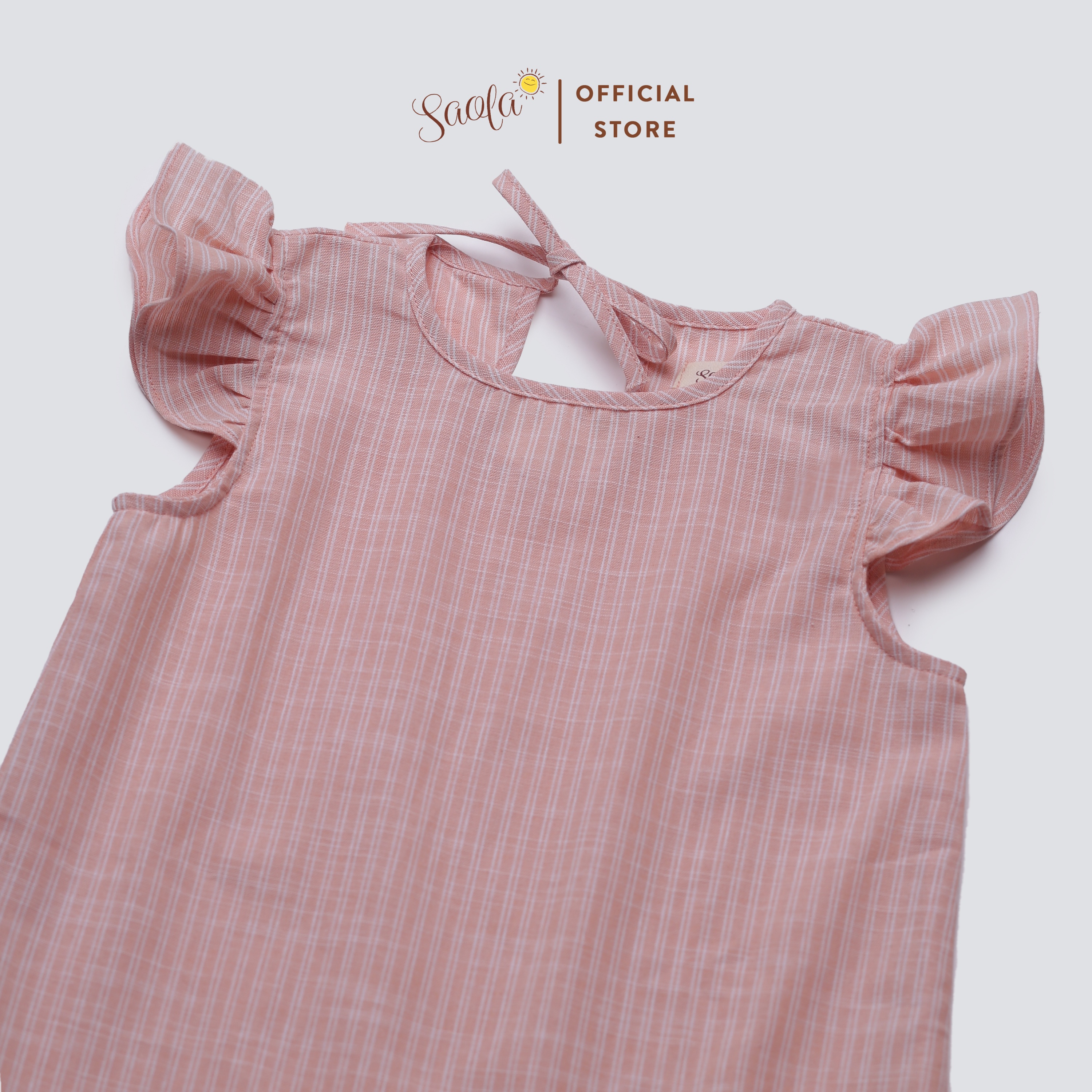 Váy Cổ Tròn Tay Bèo Cột Nơ Xinh Xắn Cho Bé Gái - NAOMI DRESS - DRL025 - SAOLA KIDS CLOTHING