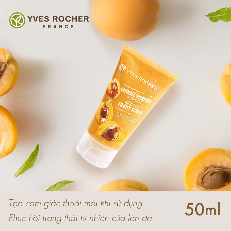 Combo Tẩy Tế Bào Chết Cho Mặt Yves Rocher Apricot Fruity Scrub 50ml + Sữa Rửa Mặt Cho Da Mụn 2 In 1 Cleanser &amp; Exfoliator Yves Rocher (125 ml)