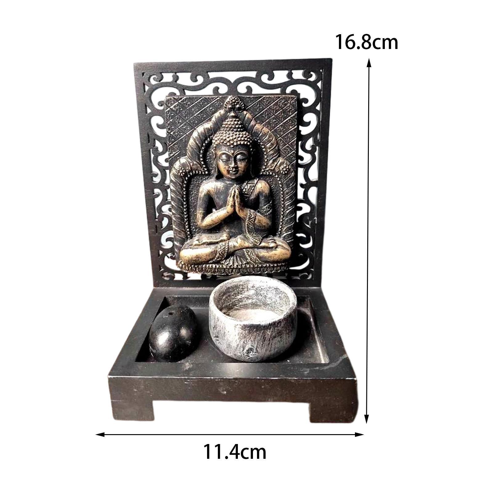 Tealight Candle Holder Buddha Tea Light Holders Desk Candle Stand for Cabinet Decor