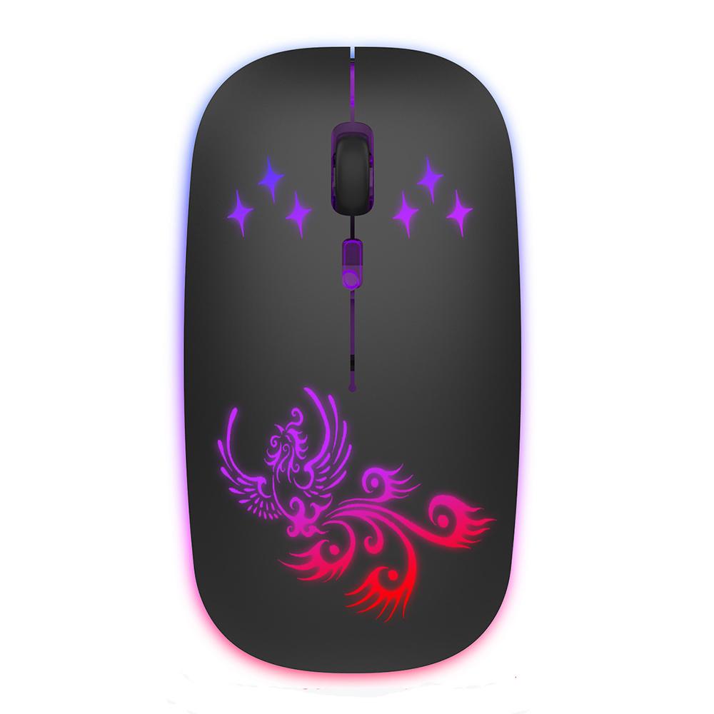 W128 Wireless Optical Mouse 2.4G+BT3.0+BT5.2 3-mode Ergonomic Mouse Built-in 500mAh Rechargeable Battery for PC Laptop