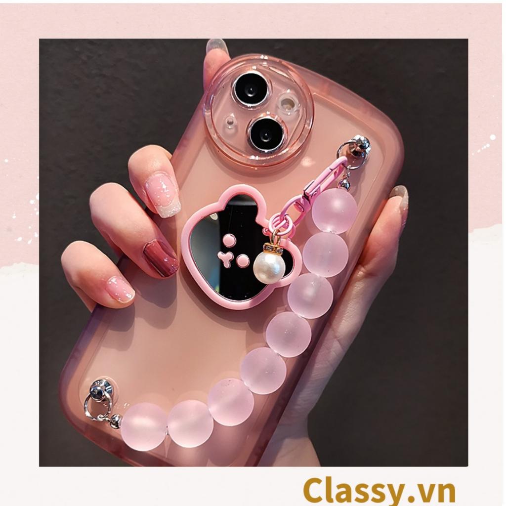 Móc khóa mặt gấu nhựa Classy đính kèm trái tim dễ thương PK1541