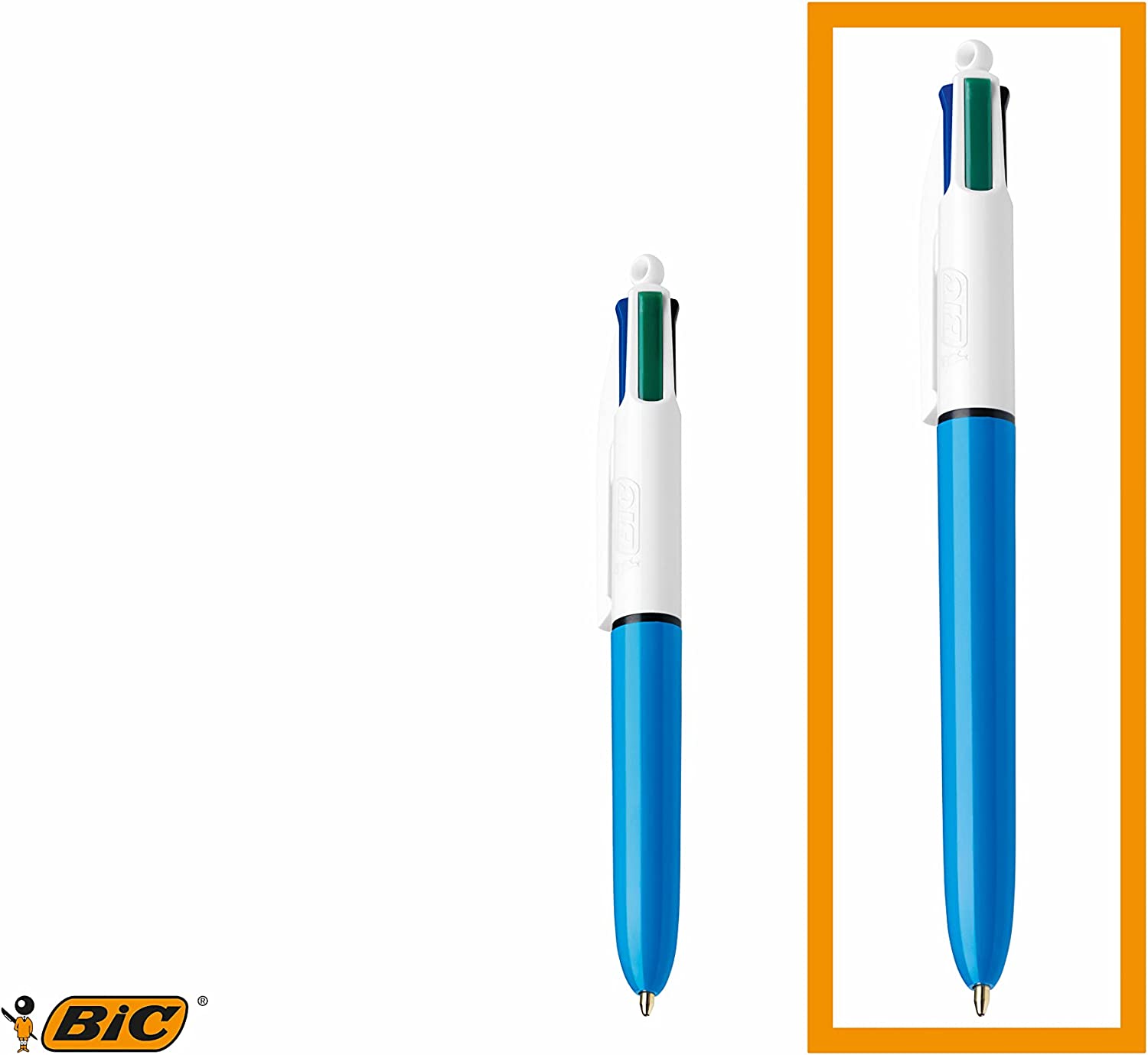 Bút bi 4 màu mực siêu nhiều BIC 4-Color Retractable Ballpoint Pen, Cỡ ngòi Medium Point (1.0mm), 1 cây viết