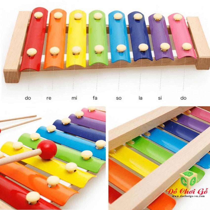 Đồ chơi Đàn Piano Xylophone gỗ 8 thanh quãng - Đồ chơi âm nhạc cho bé giúp trẻ phát triển năng khiếu âm nhạc