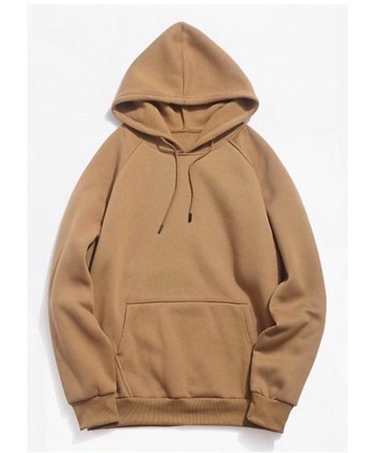 Áo hoodie trơn màu vàng bò Hot Trend