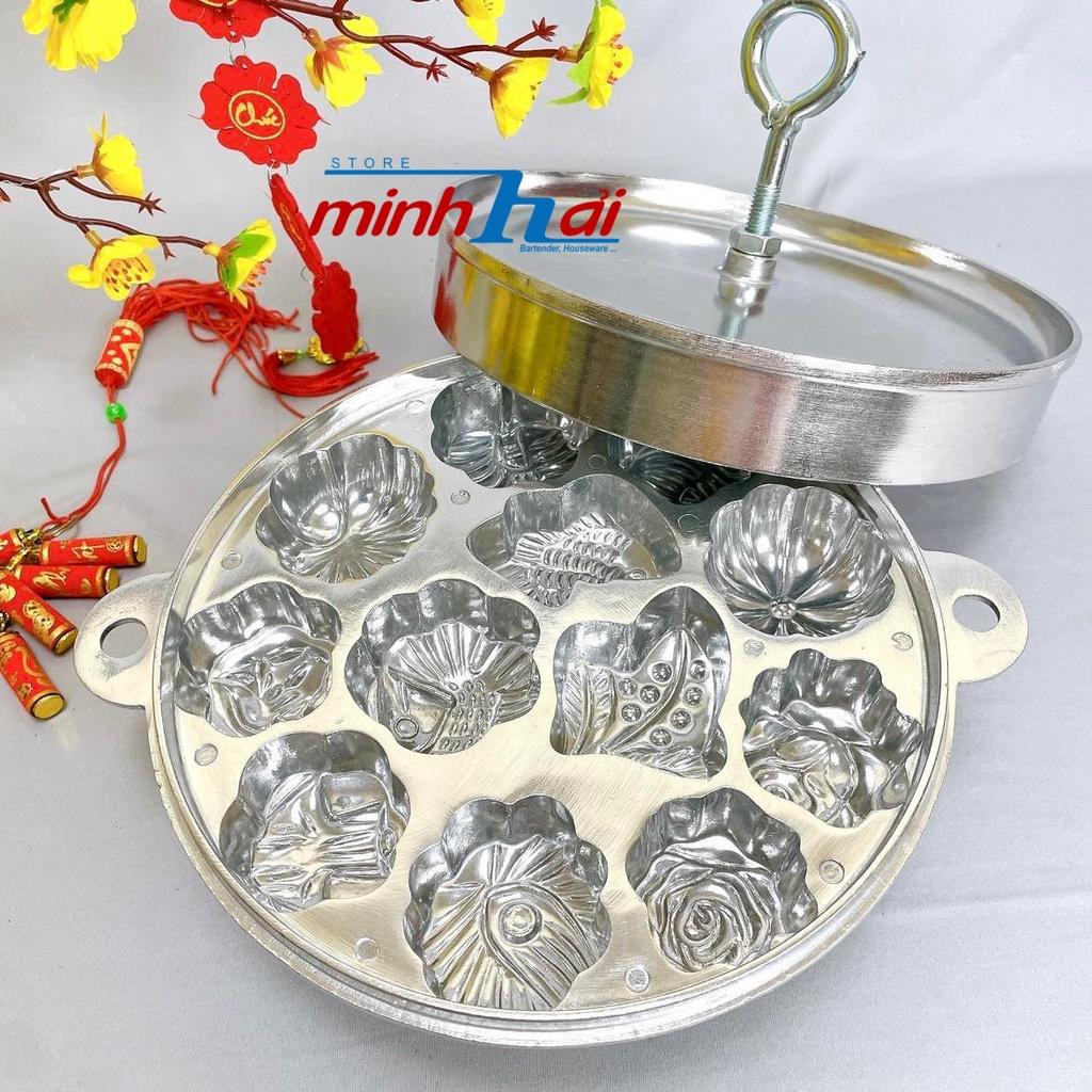 Khuôn Bánh Bông Lan xưa, Bánh Thuẩn - Khuôn Đặc Biệt dày nặng. Hợp kim Gang nhôm Loại 1, loại 12 bánh