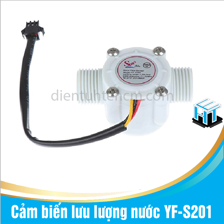 Cảm biến lưu lượng nước YF-S201 2 màu trắng, đen