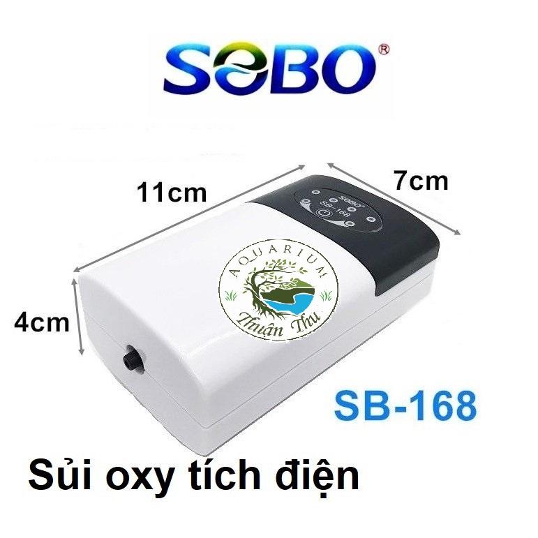 Máy Sủi Oxy Tích Điện 1 Vòi Sobo SB-168 ) - Phòng Cúp Điện Cho Hồ Cá