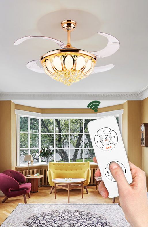 Đèn quạt HUKO cánh cụp xòe trang trí hiện đại