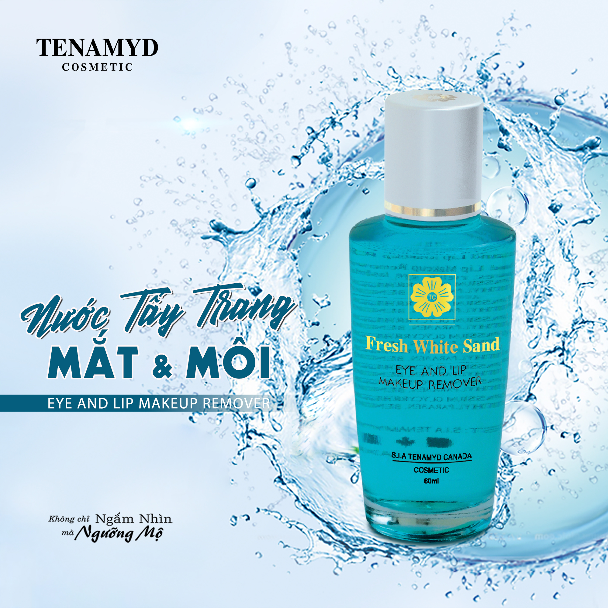 Nước tẩy trang mắt môi TENAMYD Eye and Lip Makeup Remover 60ml