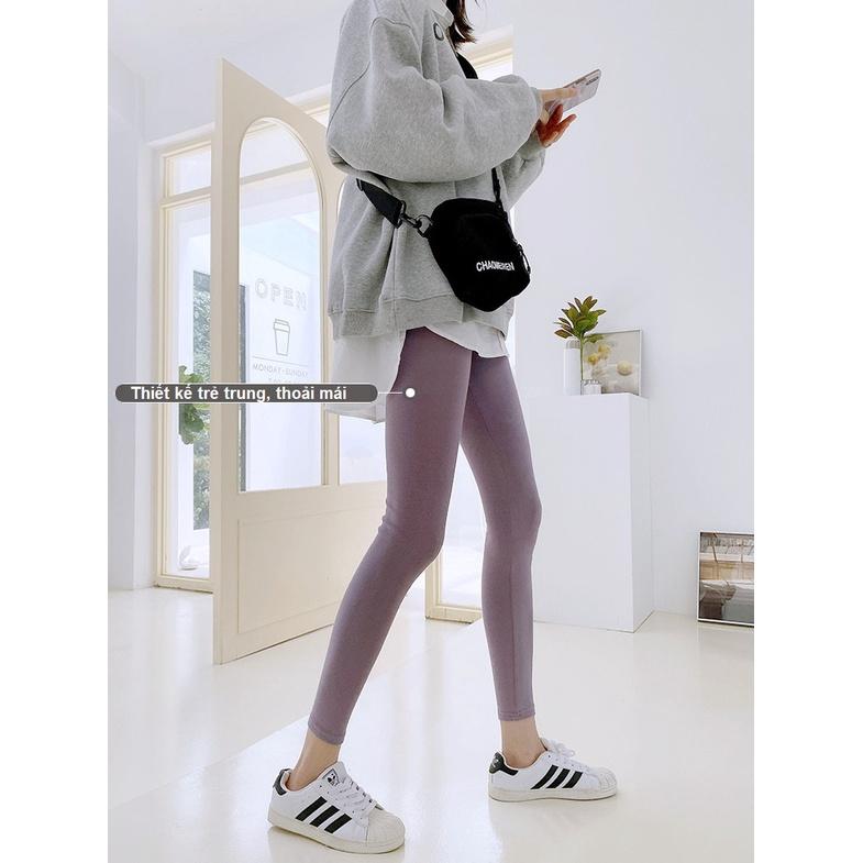 (60-85kg) Quần Legging Bầu Cạp Cao Cashmere dệt kim Dandelion Snugg Việt SNU2113
