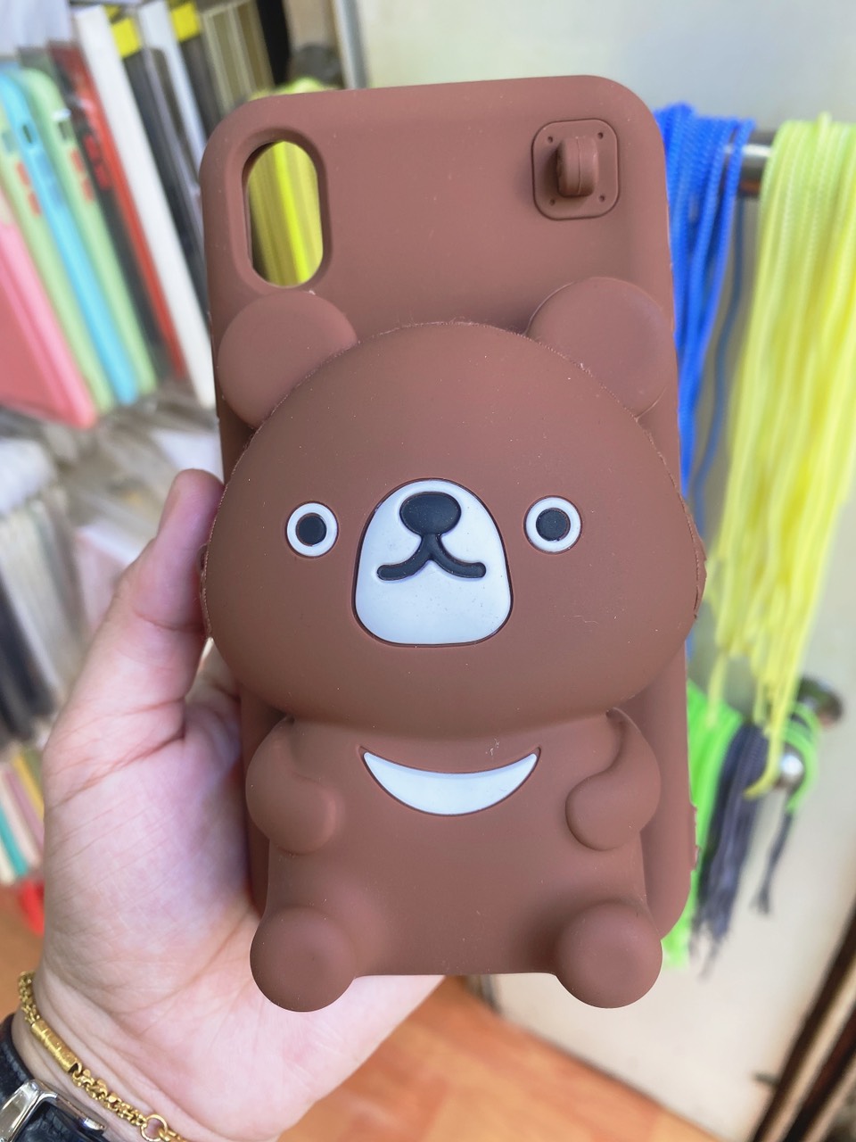 Ốp lưng silicon hình gấu cho Iphone X/XS