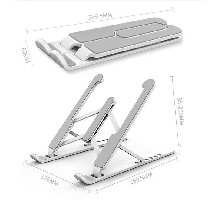 Giá đỡ laptop stand nhựa ABS hỗ trợ tản nhiệt có thể gấp gọn chỉnh độ cao