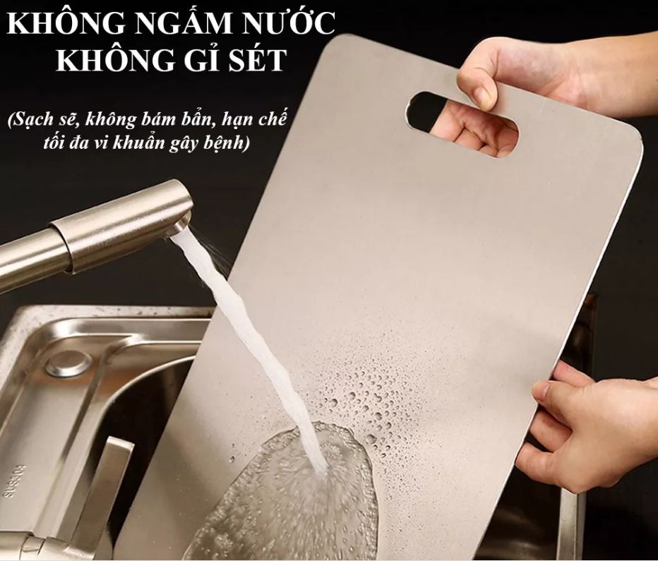 Thớt inox cao cấp 304,Chống nấm mốc , trọn đời không gỉ sét,Thớt Kháng Khuẩn Chống Mùi, Siêu Xịn Bền Chắc, Dễ Dàng Sử Dụng