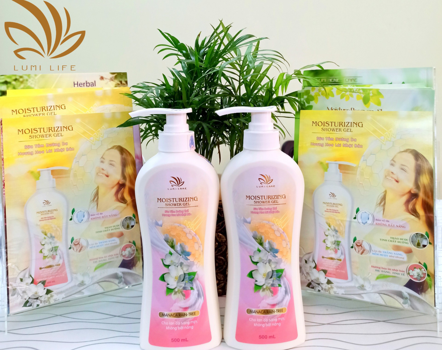 Sữa Tắm Dưỡng Thể Hương Hoa Lài Nhật Bản Moisturizing Shower Gel Thiên Nhiên Giảm Bắt Nắng An Toàn Dịu Mát Cho Da