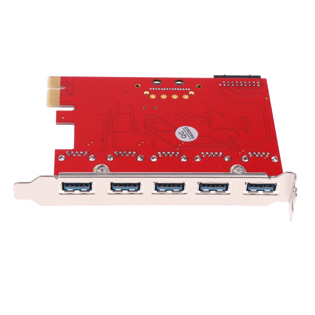 5 Ports PCI-E to USB 3.0 PCI Express Card Adapter USB3.0 Hub for Windows XP