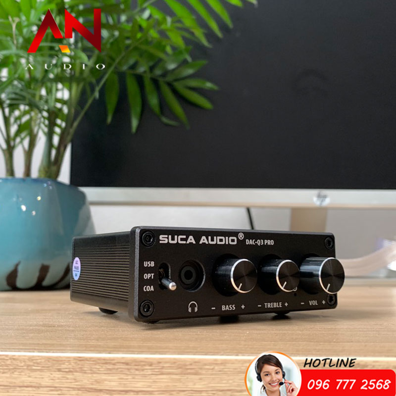 Giải Mã SUCA-AUDIO DAC Q3 Pro – Chip SA9123 – Điều Chỉnh Bass + Treble- Tặng Dây quang Liton USA- hàng Chính Hãng