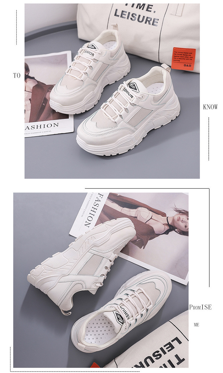 Giày thể thao sneaker nữ, tôn dáng phối lưới độn đế 3 phân