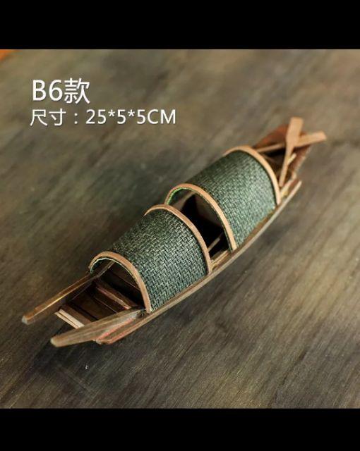 Mô hình thuyền gỗ nổi trang trí bể cá, bể thủy sinh
