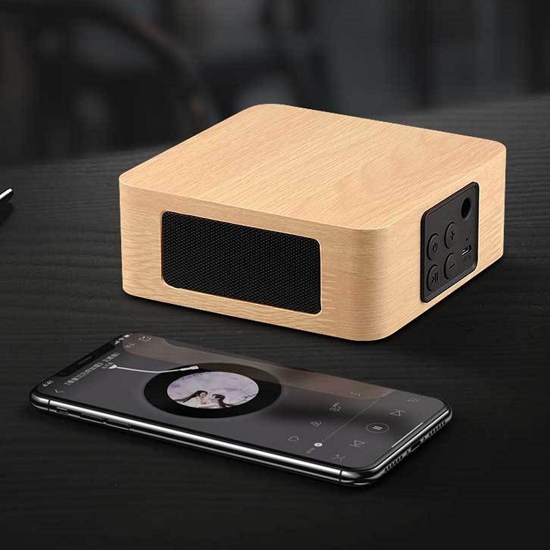 Loa Gỗ Bluetooth Q1A yellow wood - hàng nhập khẩu