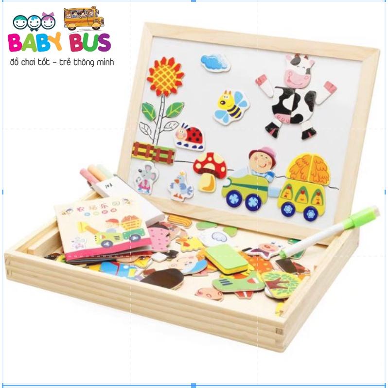 Bộ Ghép Hình Nam Châm 2 mặt cho bé - Đồ Chơi Giáo Dục kích thích khả năng sáng tạo